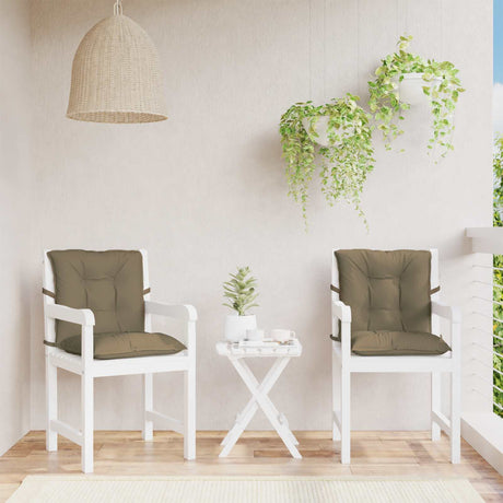 Vidaxx Stuhlkissen 2 Stück niedrige Rückenlehne 100x50x7 cm Stoff taupe meliert