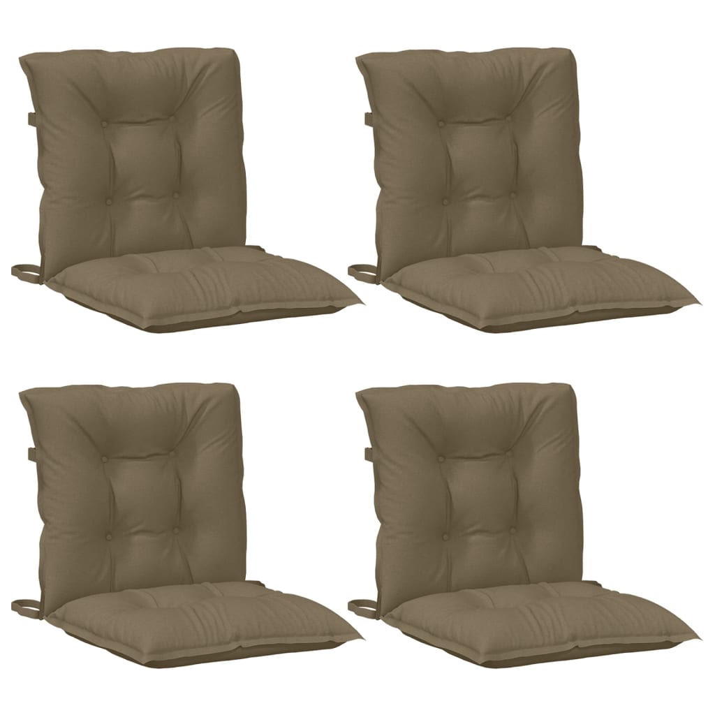 Vidaxx Stuhlkissen 4 Stück niedrige Rückenlehne 100x50x7 cm Stoff taupe meliert