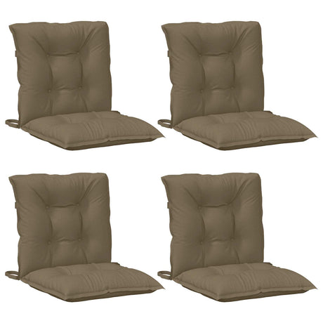 Vidaxx Stuhlkissen 4 Stück niedrige Rückenlehne 100x50x7 cm Stoff taupe meliert