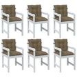 Vidaxl stoelkussens 6 st lage rug 100x50x7 cm stof gemêleerd taupe