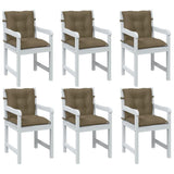 Vidaxl stoelkussens 6 st lage rug 100x50x7 cm stof gemêleerd taupe