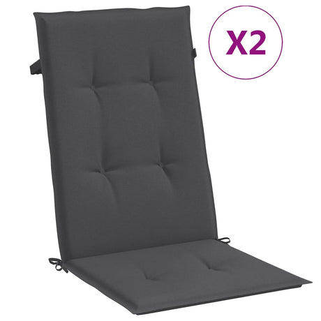 Vidaxx Stuhlkissen 2 Stück hohe Rückenlehne 120x50x4 cm Stoff Anthrazit gemischt