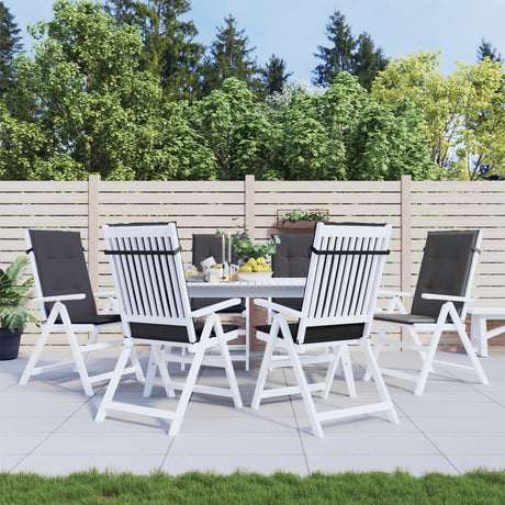 VidaXL Stuhlkissen 6 Stück hohe Rückenlehne 120x50x4 cm Stoff Anthrazit gemischt