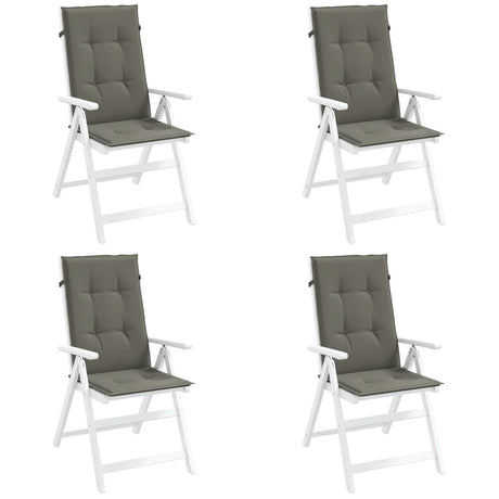 Vidaxx Stuhlkissen 4 Stück hohe Rückenlehne 120x50x4 cm Stoff dunkelgrau
