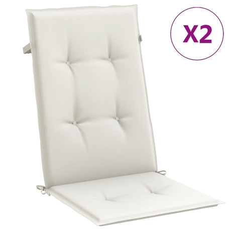 Vidaxx Stuhlkissen 2 Stück hohe Rückenlehne 120x50x4 cm Stoff gemischt creme