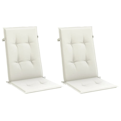 Vidaxx Stuhlkissen 2 Stück hohe Rückenlehne 120x50x4 cm Stoff gemischt creme