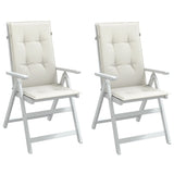 Vidaxx Stuhlkissen 2 Stück hohe Rückenlehne 120x50x4 cm Stoff gemischt creme