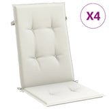 Vidaxx Stuhlkissen 4 Stück hohe Rückenlehne 120x50x4 cm Stoff gemischt creme