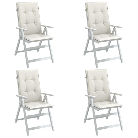 Vidaxx Stuhlkissen 4 Stück hohe Rückenlehne 120x50x4 cm Stoff gemischt creme