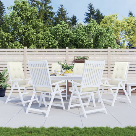 Vidaxx Stuhlkissen 6 Stück hohe Rückenlehne 120x50x4 cm Stoff gemischt creme