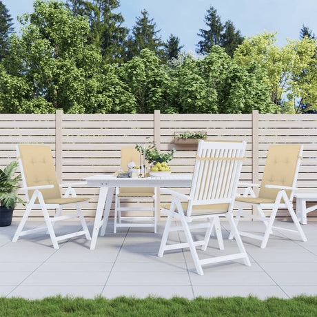 Vidaxx Stuhlkissen 4 Stück hohe Rückenlehne 120x50x4 cm Stoff beige gemischt