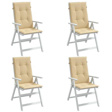 Vidaxx Stuhlkissen 4 Stück hohe Rückenlehne 120x50x4 cm Stoff beige gemischt