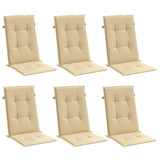 Vidaxx Stuhlkissen 6 Stück hohe Rückenlehne 120x50x4 cm Stoff beige gemischt
