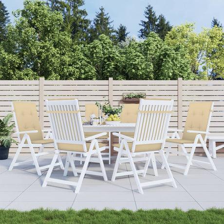 Vidaxx Stuhlkissen 6 Stück hohe Rückenlehne 120x50x4 cm Stoff beige gemischt