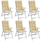 Vidaxx Stuhlkissen 6 Stück hohe Rückenlehne 120x50x4 cm Stoff beige gemischt