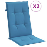 Vidaxx Stuhlkissen 2 Stück hohe Rückenlehne 120x50x4 cm Stoff blau gemischt
