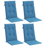 Vidaxx Stuhlkissen 4 Stück hohe Rückenlehne 120x50x4 cm Stoff blau gemischt