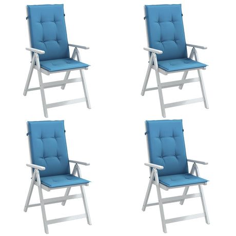 Vidaxx Stuhlkissen 4 Stück hohe Rückenlehne 120x50x4 cm Stoff blau gemischt