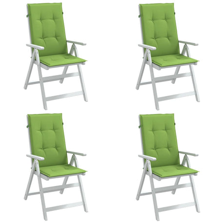 VidaXL Stuhlkissen 4 Stück hohe Rückenlehne 120x50x4 cm Stoff grün gemischt