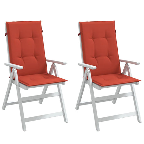 Vidaxx Stuhlkissen 2 Stück hohe Rückenlehne 120x50x4 cm Stoff rot gemischt