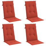 Vidaxx Stuhlkissen 4 Stück hohe Rückenlehne 120x50x4 cm Stoff rot gemischt