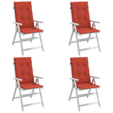 Vidaxx Stuhlkissen 4 Stück hohe Rückenlehne 120x50x4 cm Stoff rot gemischt