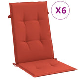 Vidaxx Stuhlkissen 6 Stück hohe Rückenlehne 120x50x4 cm Stoff rot gemischt