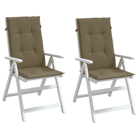 Vidaxx Stuhlkissen 2 Stück hohe Rückenlehne 120x50x4 cm Stoff Melange Taupe