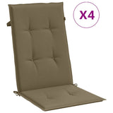 Vidaxx Stuhlkissen 4 Stück hohe Rückenlehne 120x50x4 cm Stoff Melange Taupe