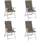 Vidaxx Stuhlkissen 4 Stück hohe Rückenlehne 120x50x4 cm Stoff Melange Taupe