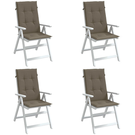 Vidaxx Stuhlkissen 4 Stück hohe Rückenlehne 120x50x4 cm Stoff Melange Taupe