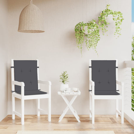 Vidaxx Stuhlkissen 2 Stück niedrige Rückenlehne 100x50x4 cm Stoff gemischt Anthrazit