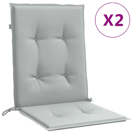 Vidaxx Stuhlkissen 2 Stück niedrige Rückenlehne 100x50x4 cm Stoff hellgrau