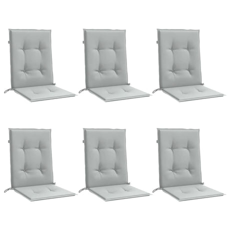 Vidaxx Stuhlkissen 6 Stück niedrige Rückenlehne 100x50x4 cm Stoff hellgrau
