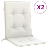 Vidaxx Stuhlkissen 2 Stück niedrige Rückenlehne 100x50x4 cm Stoff gemischt creme
