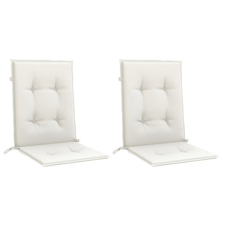 Vidaxx Stuhlkissen 2 Stück niedrige Rückenlehne 100x50x4 cm Stoff gemischt creme