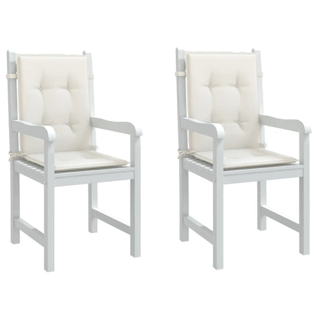 Vidaxx Stuhlkissen 2 Stück niedrige Rückenlehne 100x50x4 cm Stoff gemischt creme