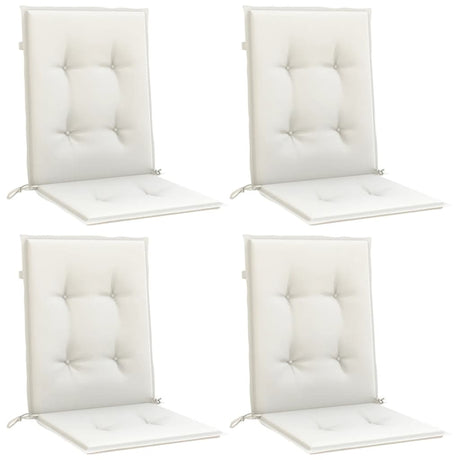VidaXL Stuhlkissen 4 Stück niedrige Rückenlehne 100x50x4 cm Stoff gemischt creme