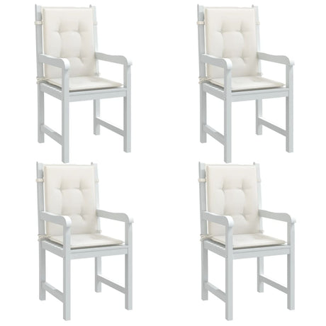 VidaXL Stuhlkissen 4 Stück niedrige Rückenlehne 100x50x4 cm Stoff gemischt creme
