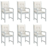 VidaXL Stuhlkissen 6 Stück niedrige Rückenlehne 100x50x4 cm Stoff gemischt creme