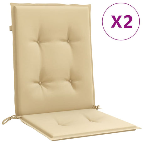 Vidaxx Stuhlkissen 2 Stück niedrige Rückenlehne 100x50x4 cm Stoff beige gemischt