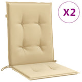 Vidaxx Stuhlkissen 2 Stück niedrige Rückenlehne 100x50x4 cm Stoff beige gemischt