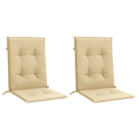 Vidaxx Stuhlkissen 2 Stück niedrige Rückenlehne 100x50x4 cm Stoff beige gemischt