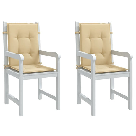 Vidaxx Stuhlkissen 2 Stück niedrige Rückenlehne 100x50x4 cm Stoff beige gemischt