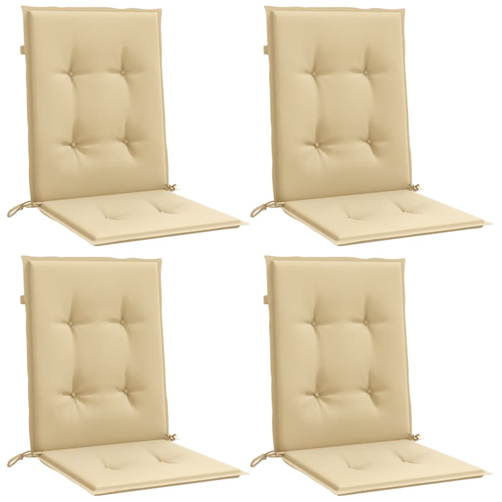 Vidaxx Stuhlkissen 4 Stück niedrige Rückenlehne 100x50x4 cm Stoff beige gemischt