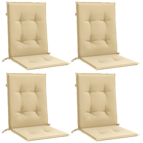 Vidaxx Stuhlkissen 4 Stück niedrige Rückenlehne 100x50x4 cm Stoff beige gemischt