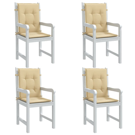 Vidaxx Stuhlkissen 4 Stück niedrige Rückenlehne 100x50x4 cm Stoff beige gemischt