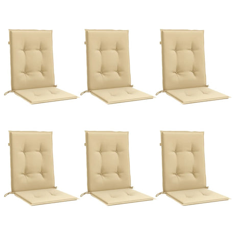 Vidaxx Stuhlkissen 6 Stück niedrige Rückenlehne 100x50x4 cm Stoff beige gemischt
