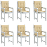 Vidaxx Stuhlkissen 6 Stück niedrige Rückenlehne 100x50x4 cm Stoff beige gemischt