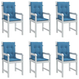 Vidaxx Stuhlkissen 6 Stück niedrige Rückenlehne 100x50x4 cm Stoff blau gemischt